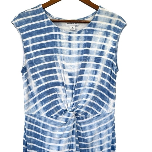 Liz Claiborne popover dress, sleeves, crew neck,  stretchy knit fabric, midi - Picture 3 of 14